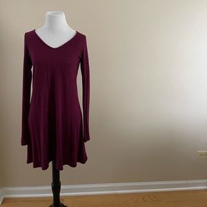 Maroon cotton dress